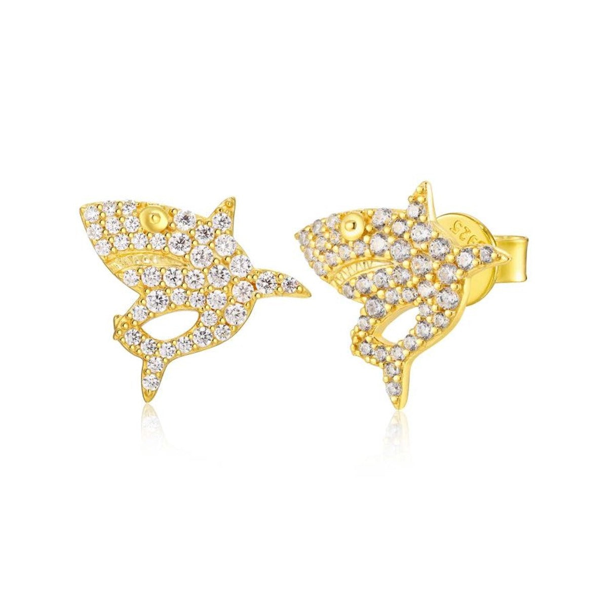 Iced Out Shark Stud Earrings for Men
