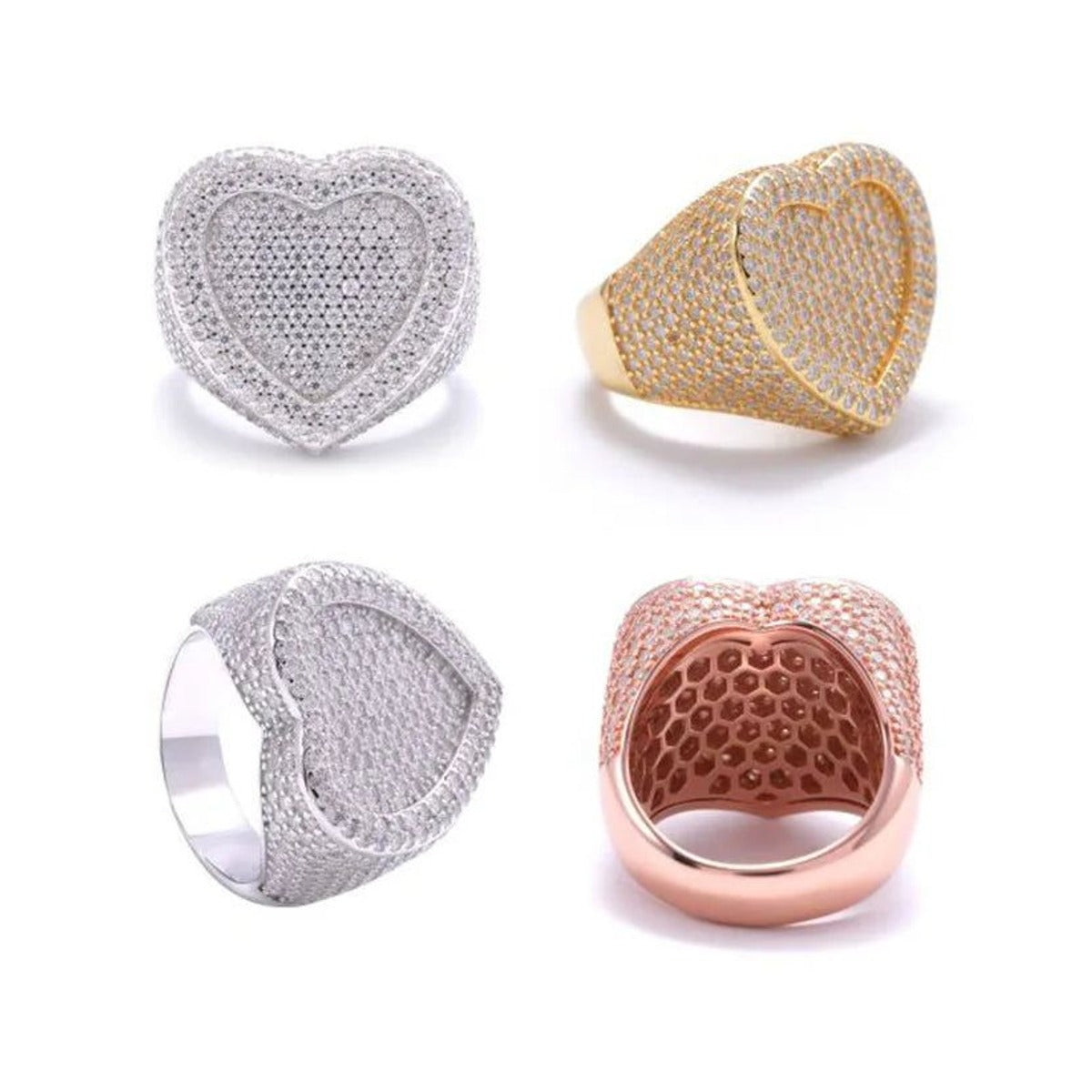 Pave Heart Ring for Men