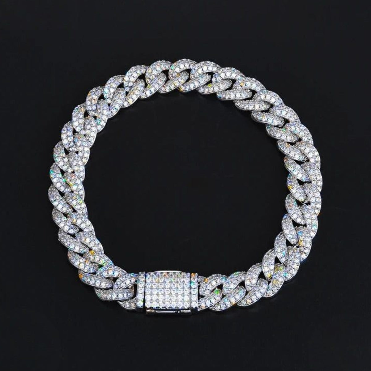 8mm Iced Out Cuban Link Bracelet for Men