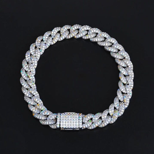 8mm Iced Out Cuban Link Bracelet for Men