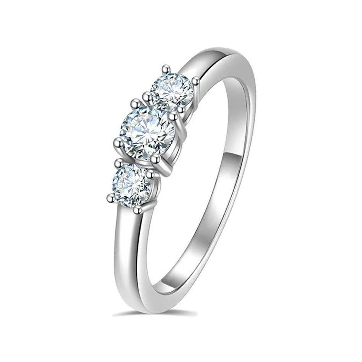 Three Stone Moissanite Ring