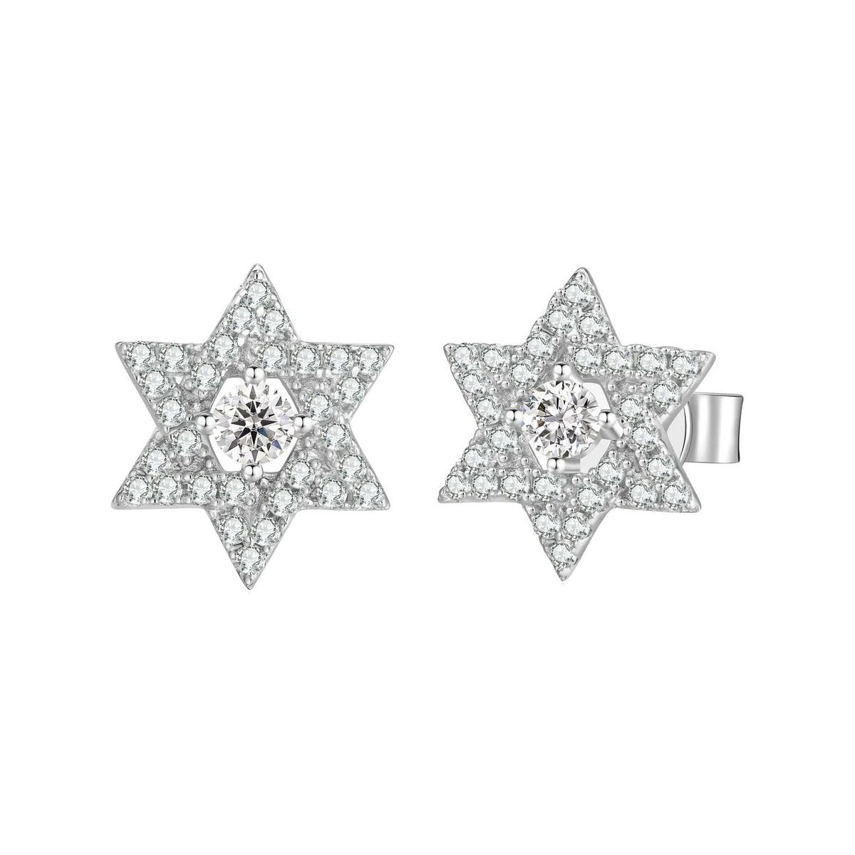 Star of David Micro Pave Stud Earrings