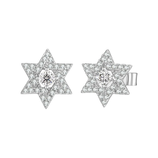 Star of David Micro Pave Stud Earrings