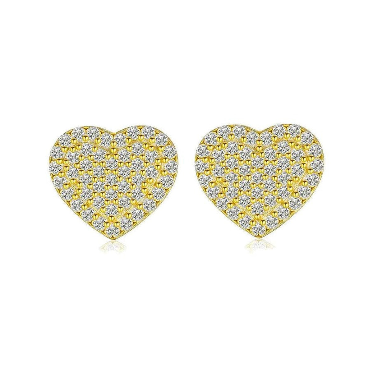 Moissanite Pave Heart Stud Earrings
