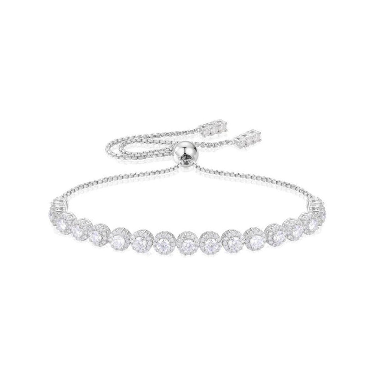 Iced Out Moissanite Halo Tennis Bracelet