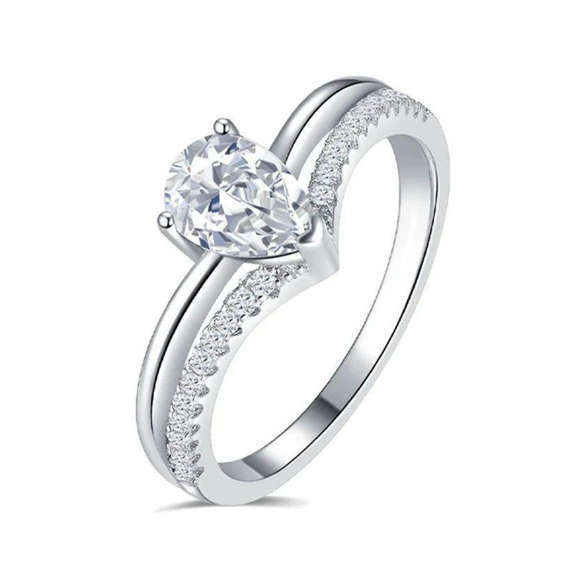 Pear Cut Moissanite Ring