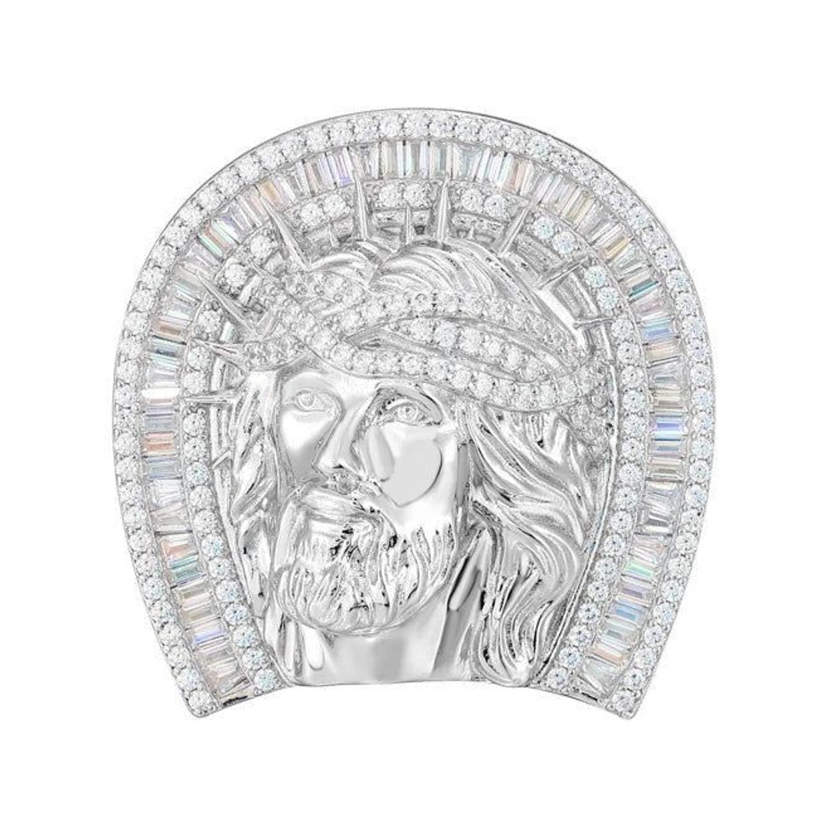 Iced Out Jesus Head Ring for Men