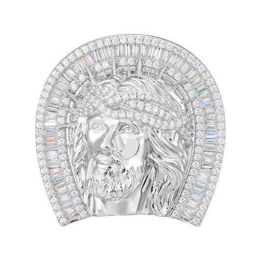 Iced Out Jesus Head Ring for Men