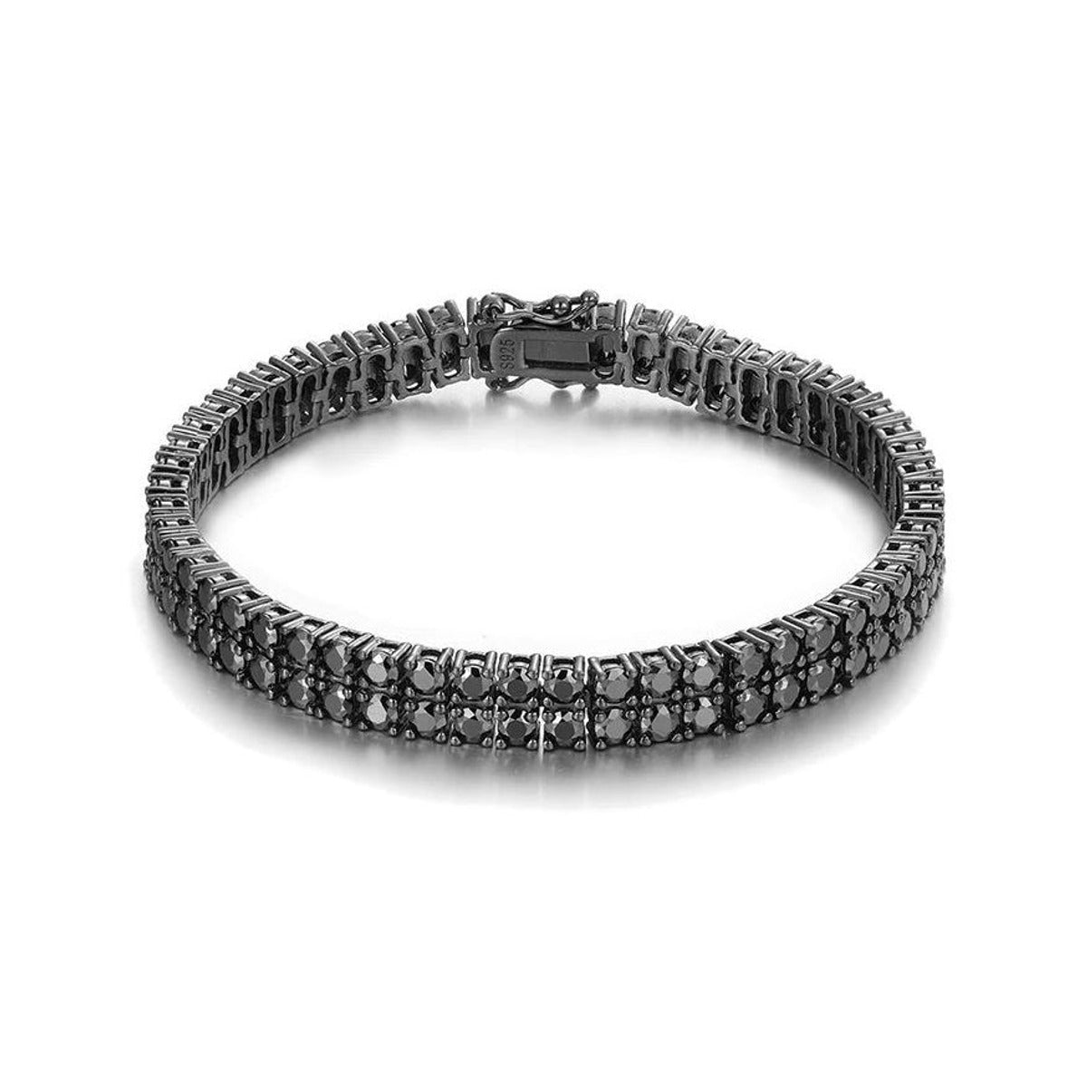 Iced Out Double Row Tennis Bracelet for Men