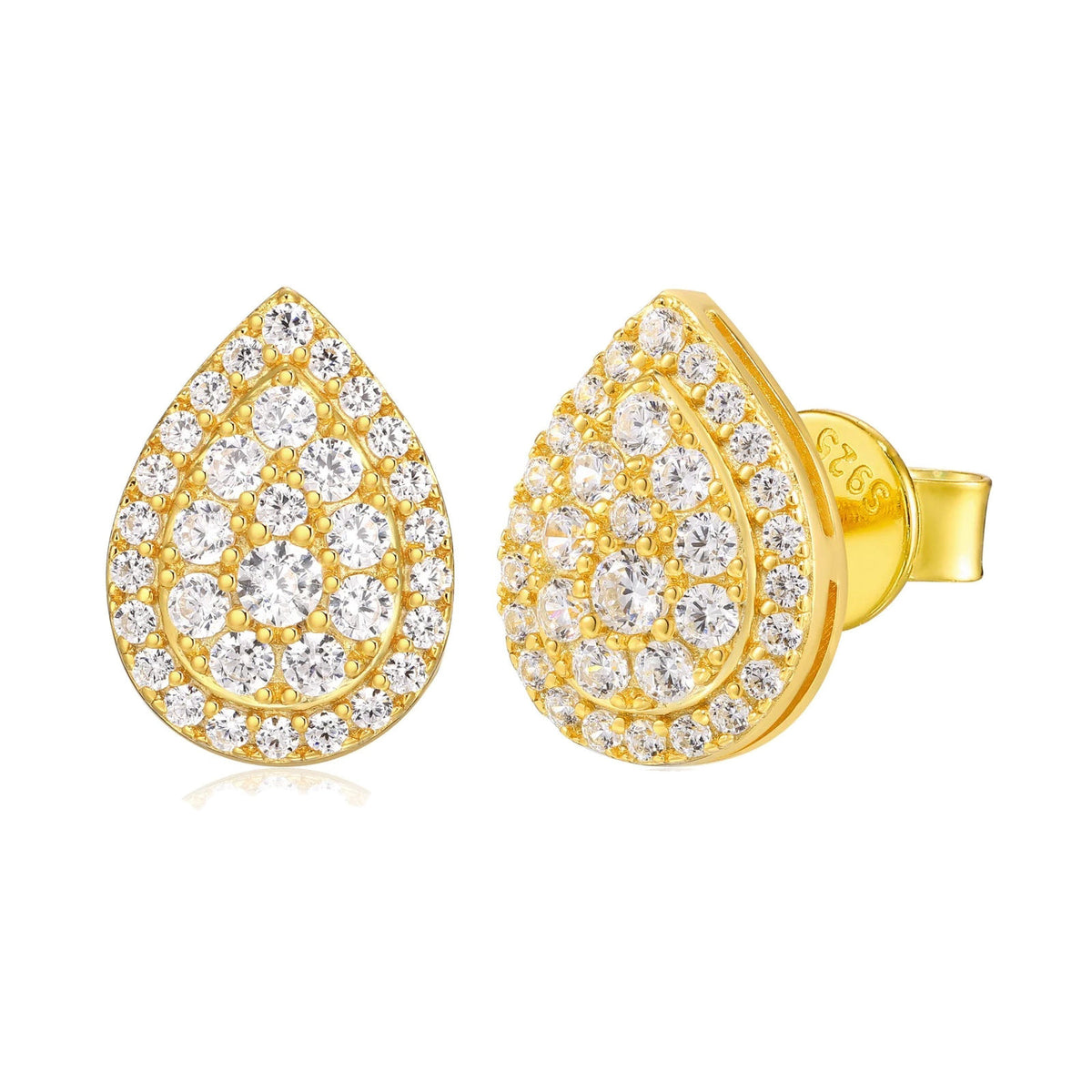 Pave Teardrop Stud Earrings, image 8