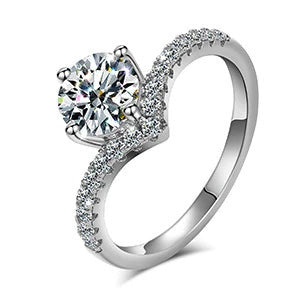 Moissanite Solitaire Twist Ring, image 7