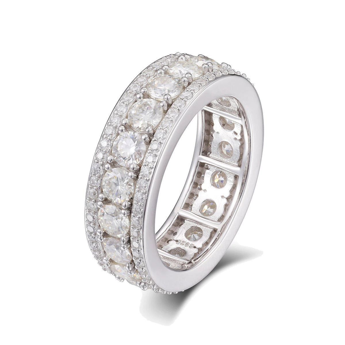 Iced Out Moissanite Wide Band Pave Ring for Men, image 2