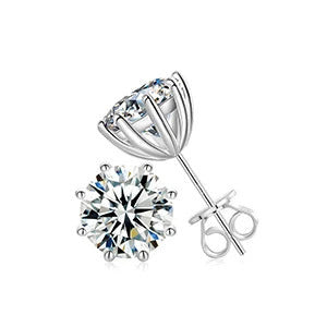 Round Cut Moissanite Stud Earrings, image 10