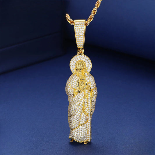 Two Tone Saint Jude Pendant Necklace for Men
