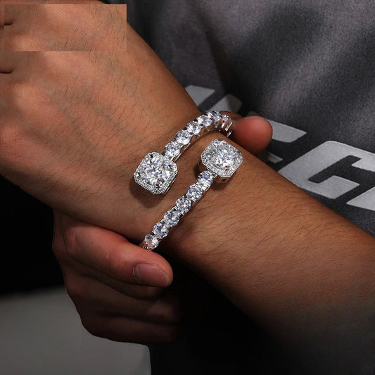 Iced Out Bangle or Tennis Bracelet for Men, image 2