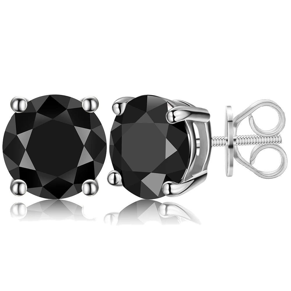 Round Cut Moissanite Stud Earrings, image 2