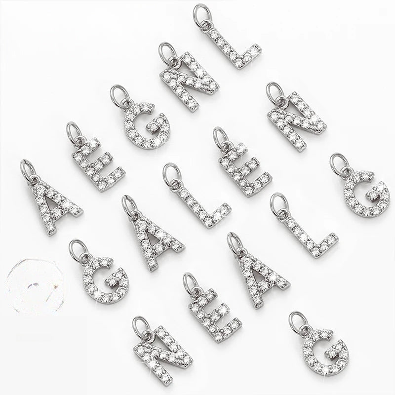 Tiny Moissanite Initial Pendant Necklace, image 2