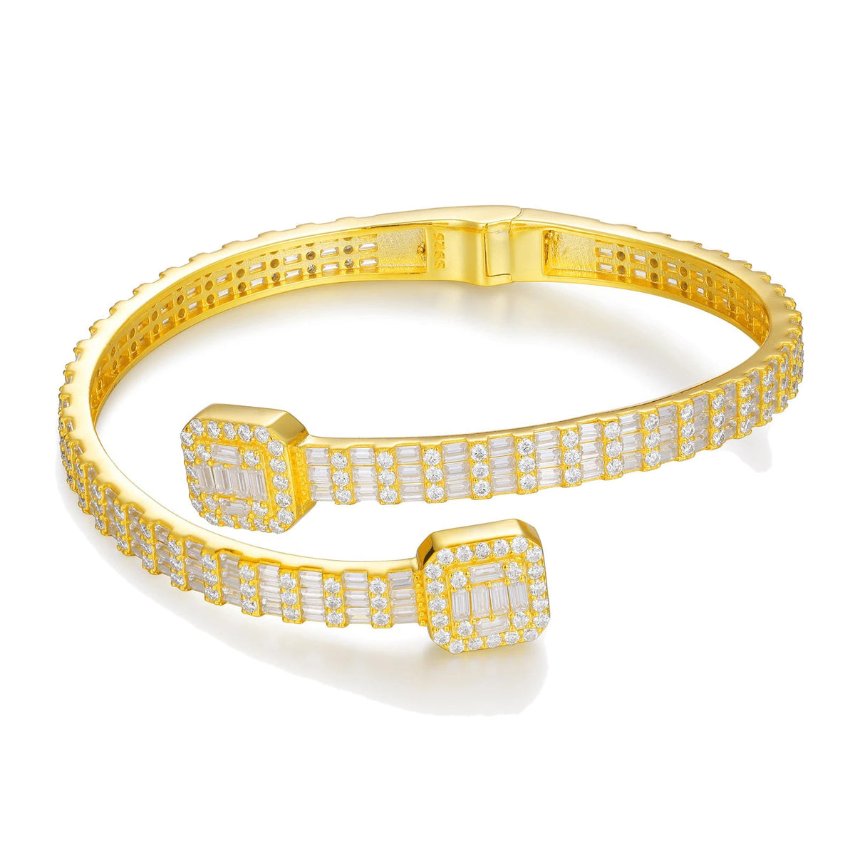 Iced Out Open Cuff Bracelet for Men, image 7