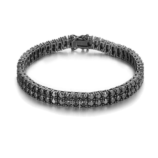 Iced Out Double Row Tennis Bracelet for Men, image 2