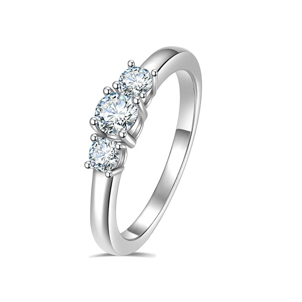 Three Stone Moissanite Ring, image 2