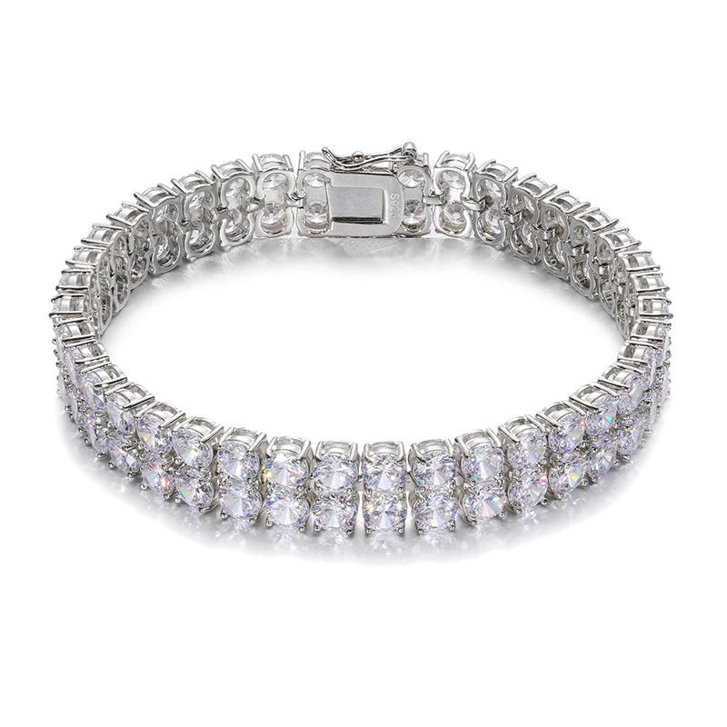 Iced Out Double Row Tennis Bracelet for Men, image 3