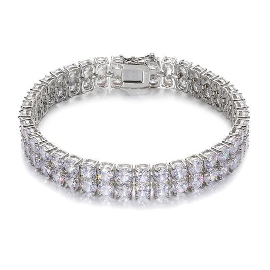 Iced Out Double Row Tennis Bracelet for Men, image 3