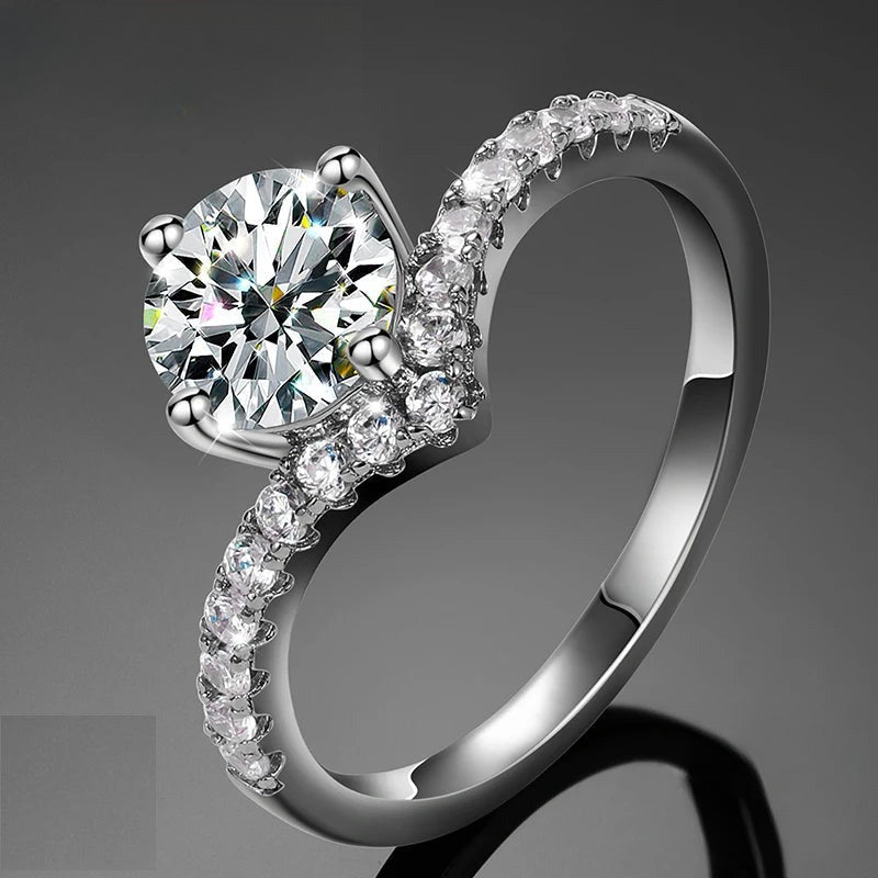 Moissanite Solitaire Twist Ring