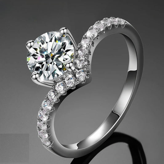 Moissanite Solitaire Twist Ring