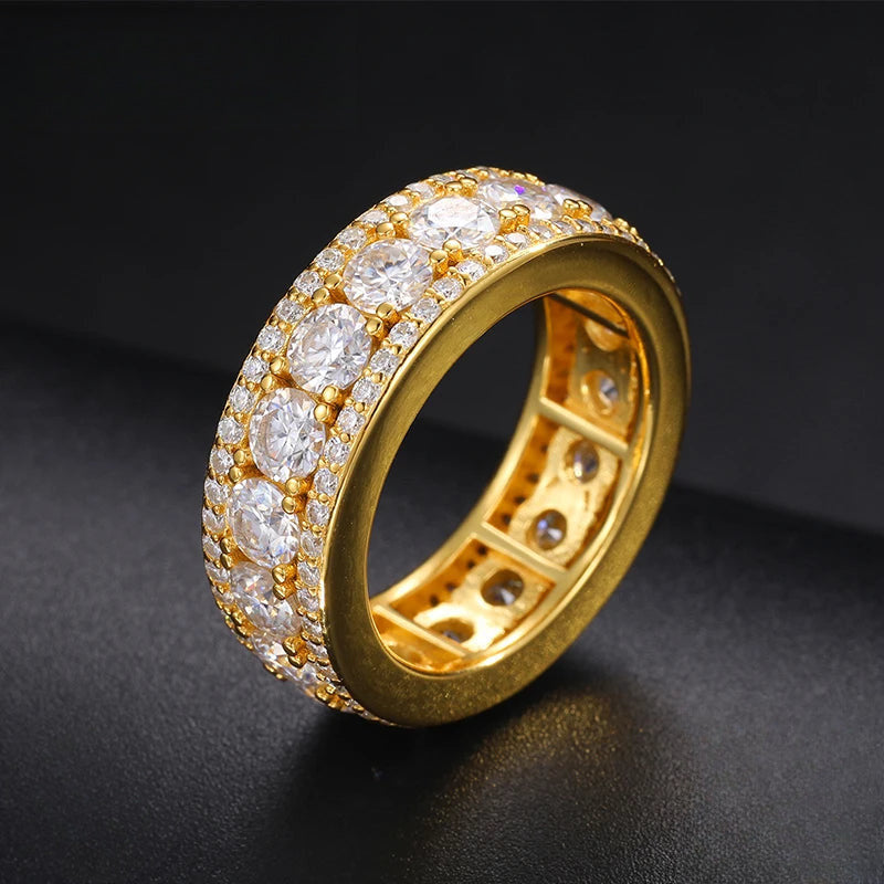 Iced Out Moissanite Wide Band Pave Ring for Men, image 3