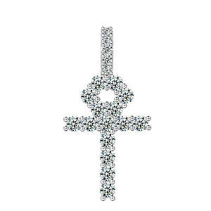 Moissanite Cross or Ankh Pendant with Tennis Chain