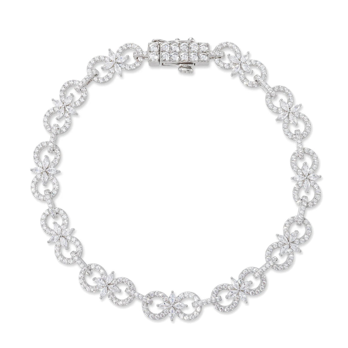 Iced Out Marquise Infinity Link Bracelet for Men