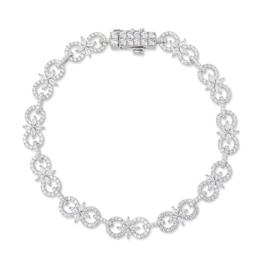 Iced Out Marquise Infinity Link Bracelet for Men