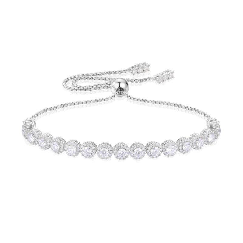 Iced Out Moissanite Halo Tennis Bracelet, image 2