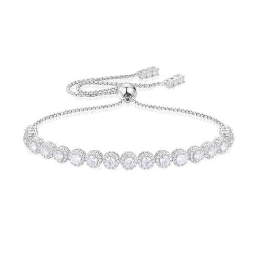 Iced Out Moissanite Halo Tennis Bracelet, image 2
