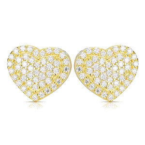 Moissanite Pave Heart Stud Earrings, image 8