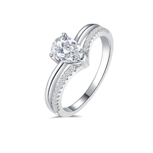 Pear Cut Moissanite Ring, image 2