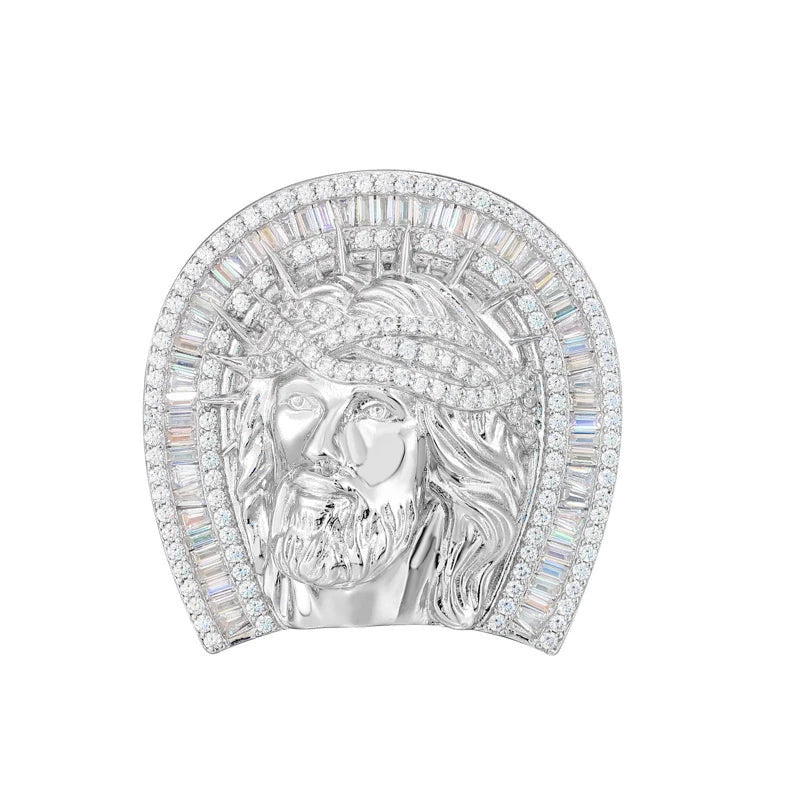 Iced Out Jesus Head Ring for Men, image 2