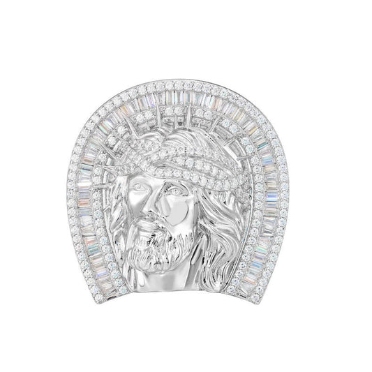Iced Out Jesus Head Ring for Men, image 2