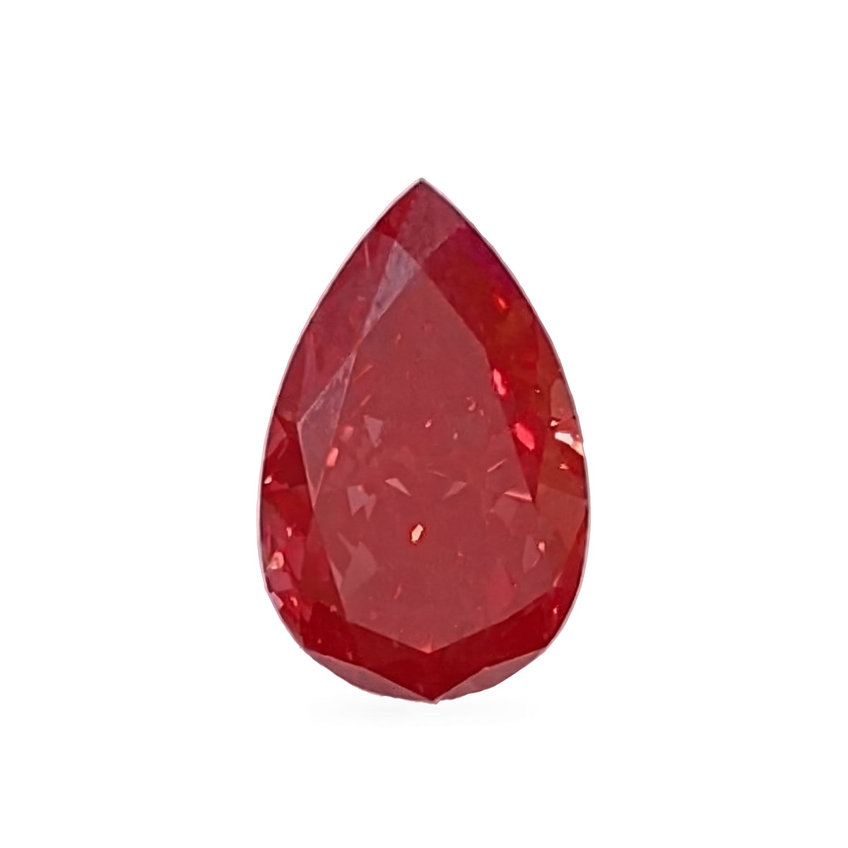 2.12 carat Fancy Vivid Red pear lab-grown diamond, IGI LG698563480. Studio image refined from the supplier's photo of this stone.