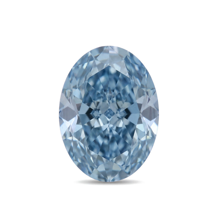 2.05 Carat Fancy Vivid Blue VVS2 Oval Lab-Grown Diamond - IGI Certified