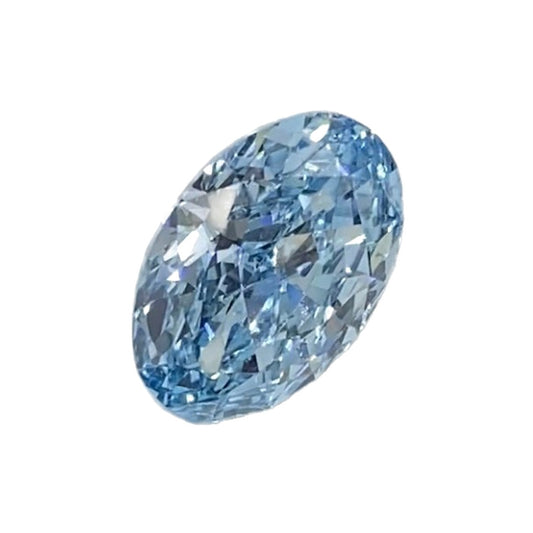 2.05 carat Fancy Vivid Blue oval lab-grown diamond, IGI LG706541498. Supplier photo of this stone.