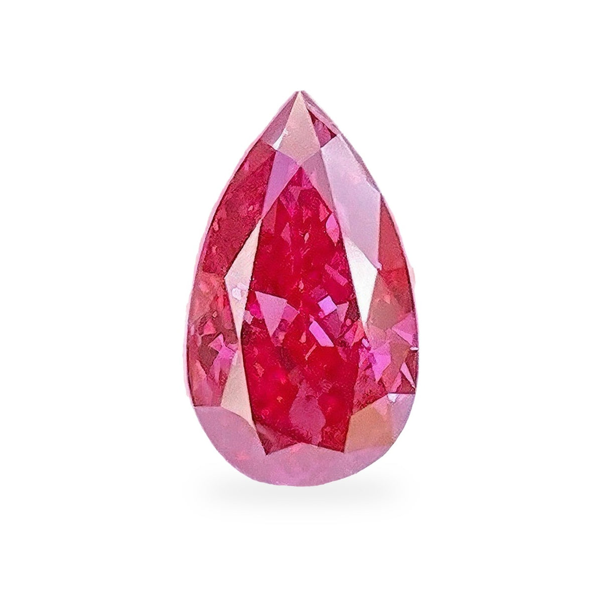 1.32 carat Fancy Red pear lab-grown diamond, IGI LG768645249. Supplier photo of this stone.