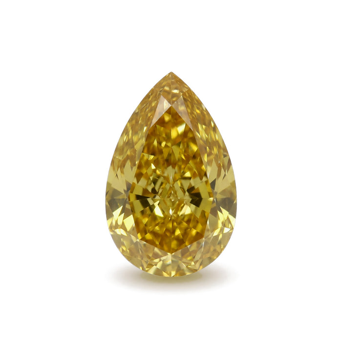 2.01 Carat Fancy Vivid Yellow VVS1 Pear Lab-Grown Diamond - IGI Certified