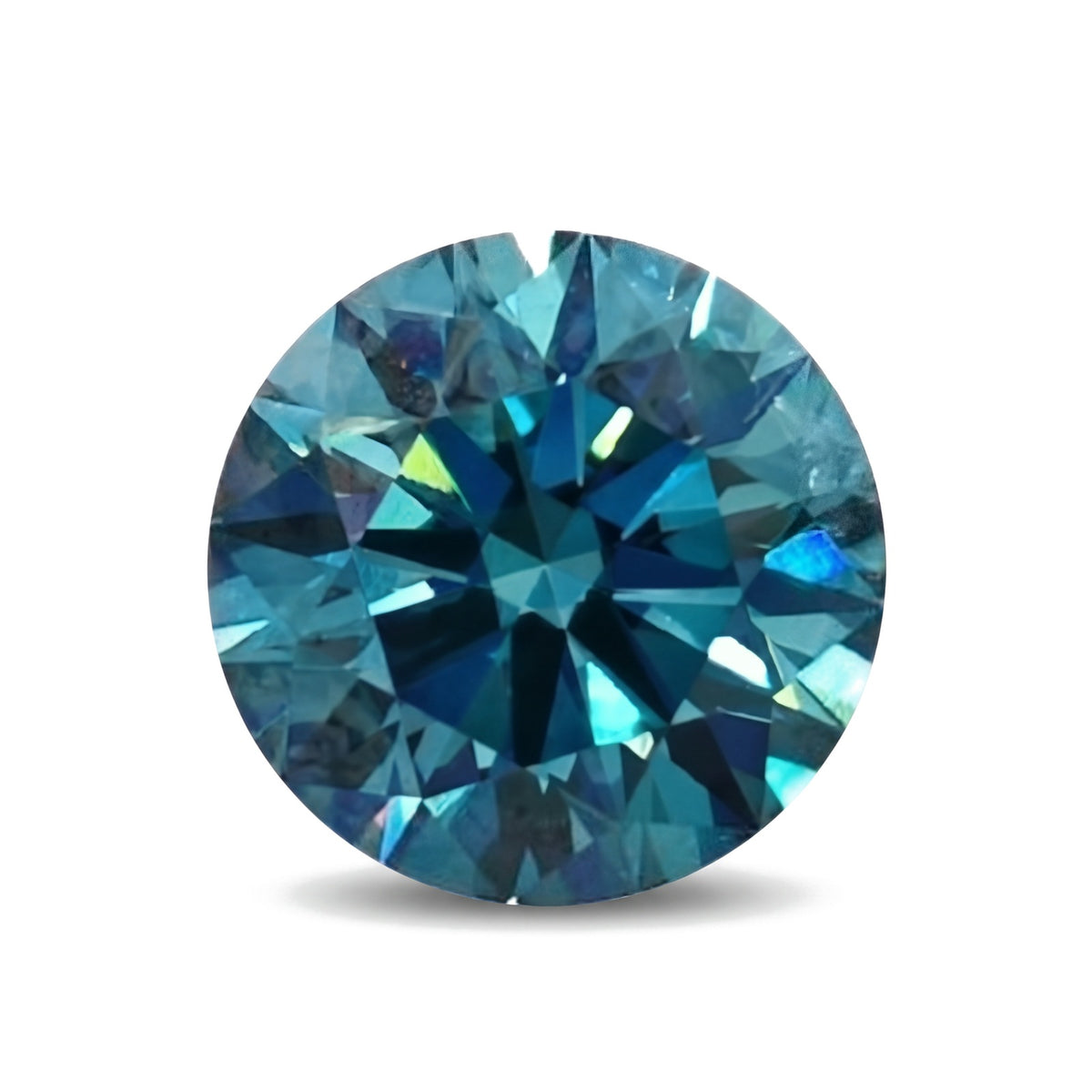 2.02 carat Fancy Intense Blue round lab-grown diamond, IGI LG782665952. Studio image refined from the supplier's photo of this stone.