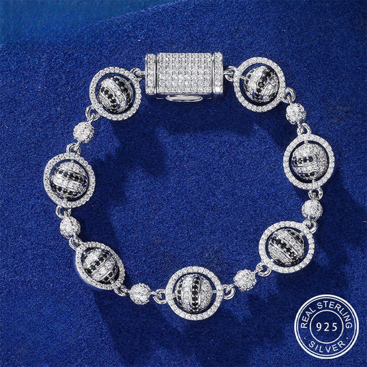 Iced Out Ball Link Bracelet for Men, image 2