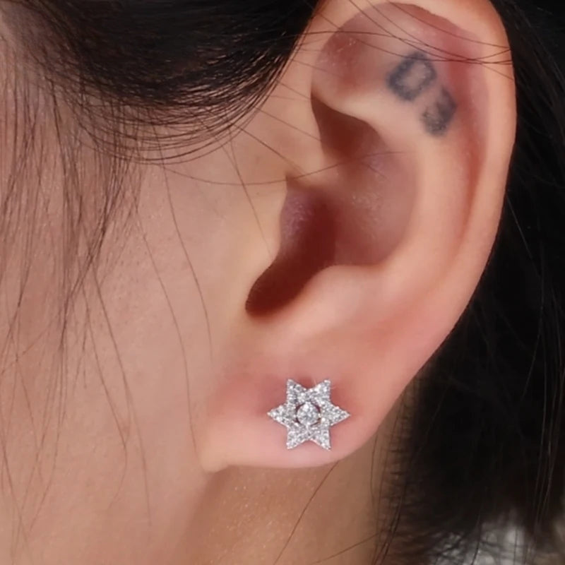 Star of David Micro Pave Stud Earrings, image 3