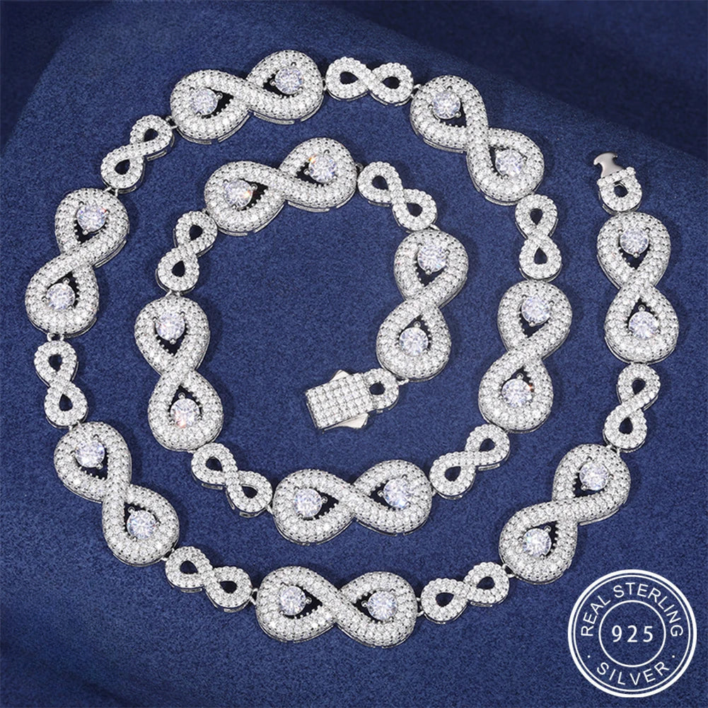 Iced Out Infinity Link Necklace for Men, image 2