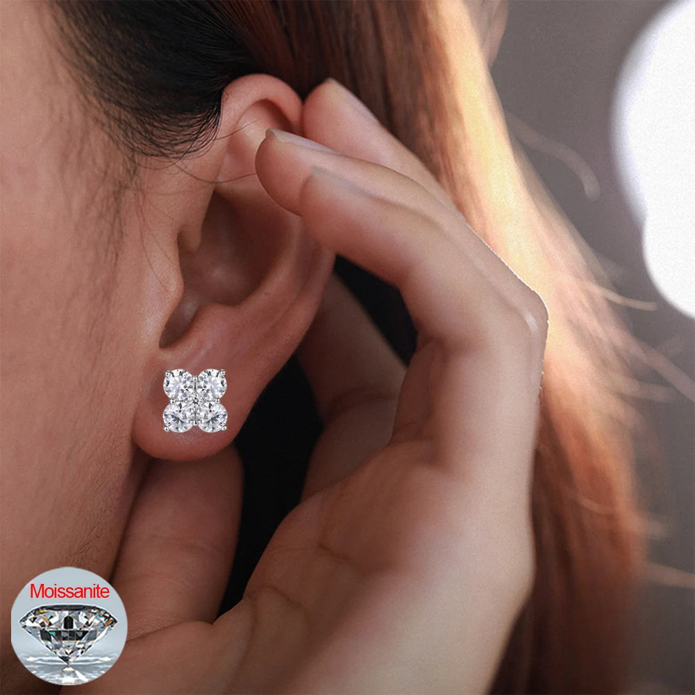 2.48cttw Moissanite Cluster Stud Earrings, image 7
