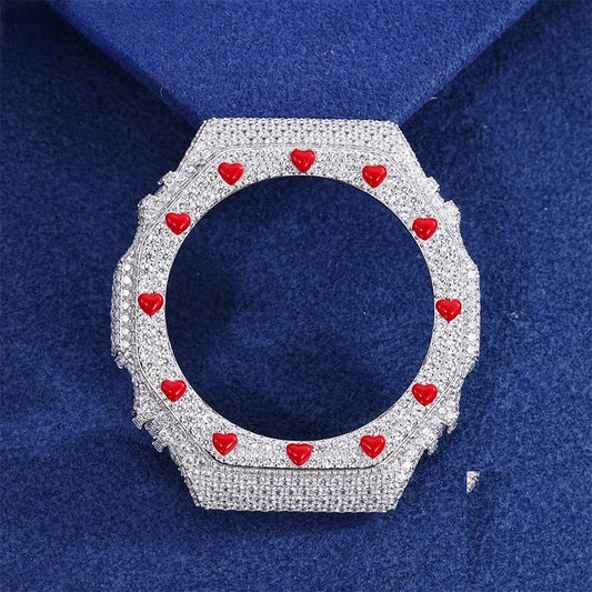 Iced Out Red Heart Watch Bezel, image 2