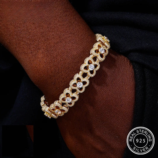 Iced Out Clover Link Bracelet for Men, image 3